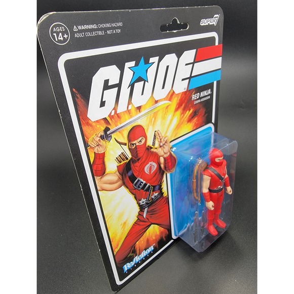 GI Joe Retro Cobra Red Ninja 3.75" Action Figure Super7 ReAction NEW - Picture 4 of 5